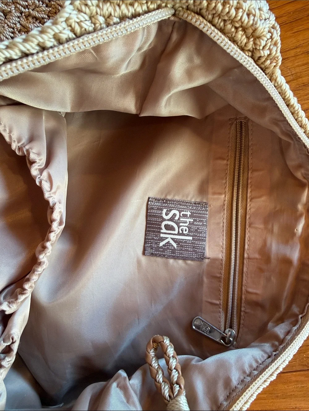 Woven Crossbody Shoulder Bag in Beige